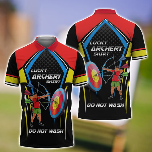 Lucky Archery Polo Shirt Funny Do Not Wash, Idea Gift for Men Love Archery AO0013