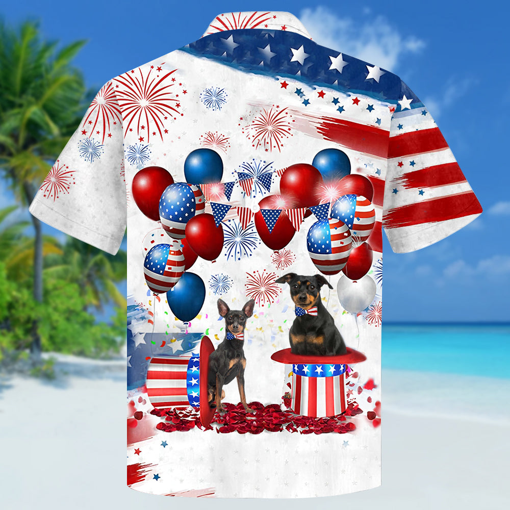 Miniature Pinscher Independence Day Hawaiian Shirt, Dog Hawaii Beach Shirt Short Sleeve For 4Th Of July HO3920