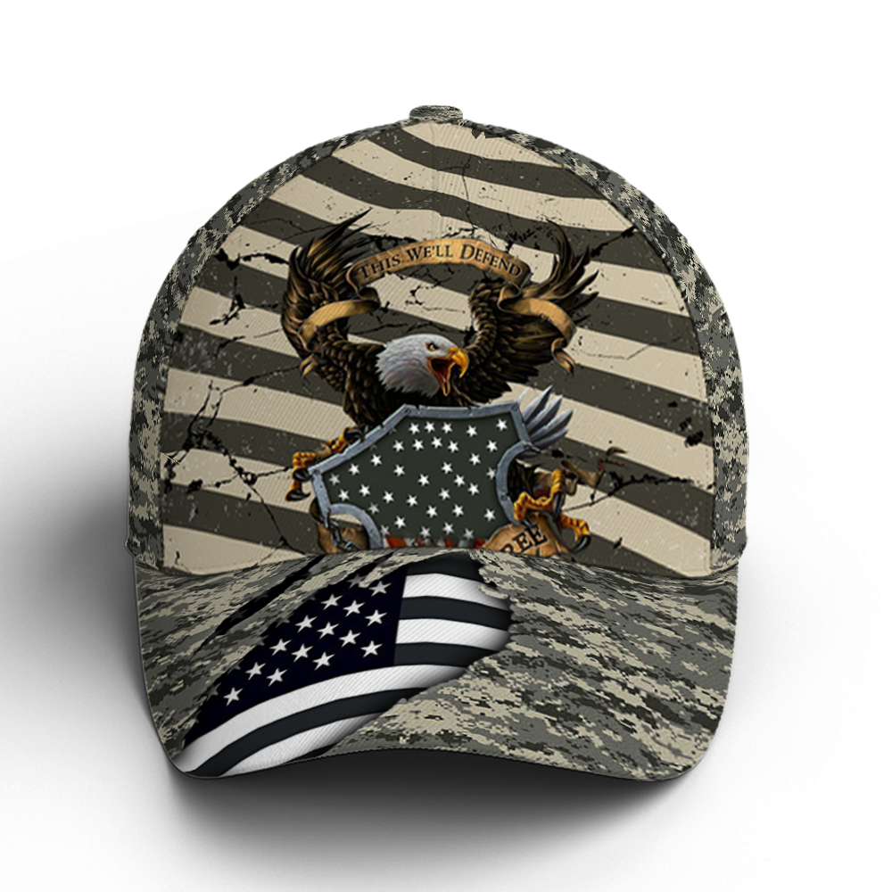 Eagle Veteran US Flag Camo Pattern Baseball Cap Lasfour CO0834