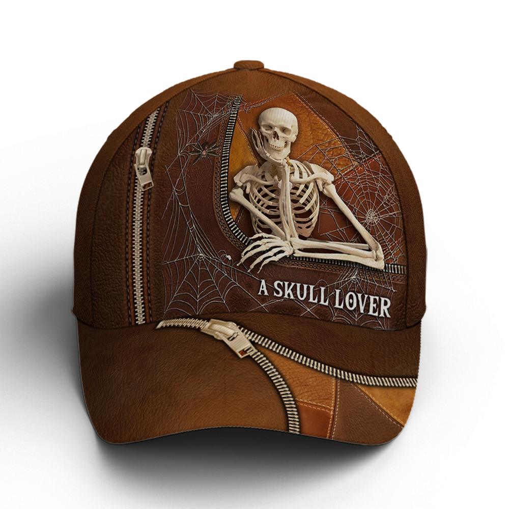 A Skull Lover Spider Net Leather Style Baseball Cap Lasfour CO0829