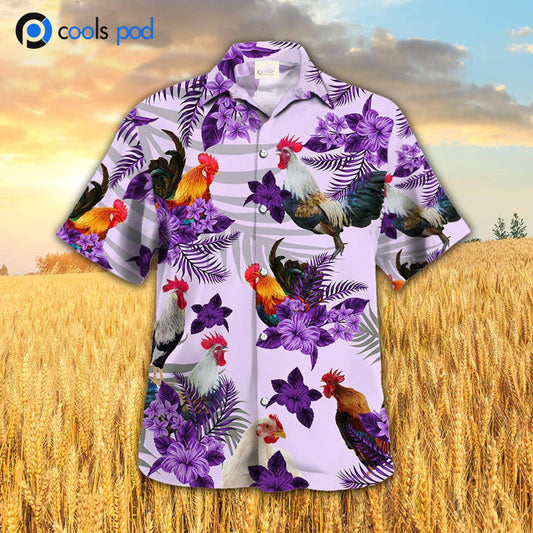 Chicken Hibiscus Hawaiian Shirt, Rooster Hawaii Shirt For Men Women HO4713