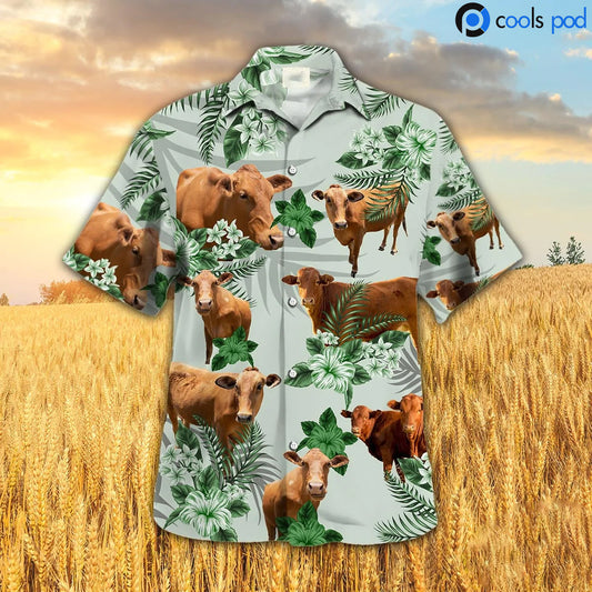 Beefmaster Hibiscus Hawaiian Shirt, Cool Cow Hawaii Shirt, Best Hawaiian Shirts For Him Her HO4714