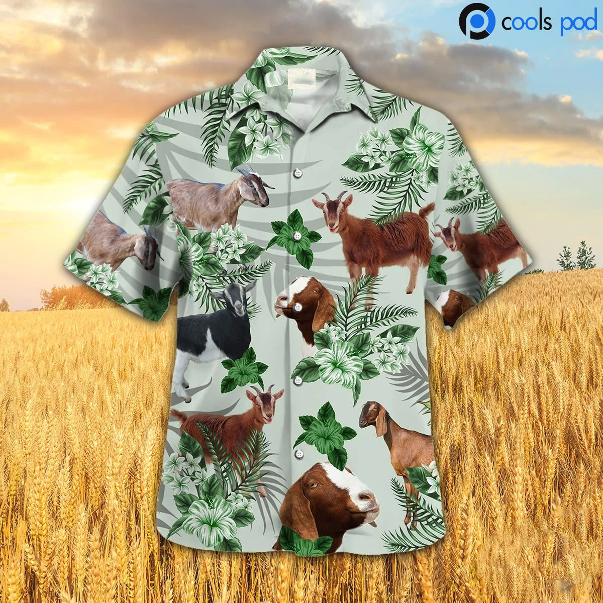 Goat Hibiscus Tropical Hawaiian Shirt, Goat Men Hawaiian Shirt, Goat Women Hawaiian Shirts HO4678