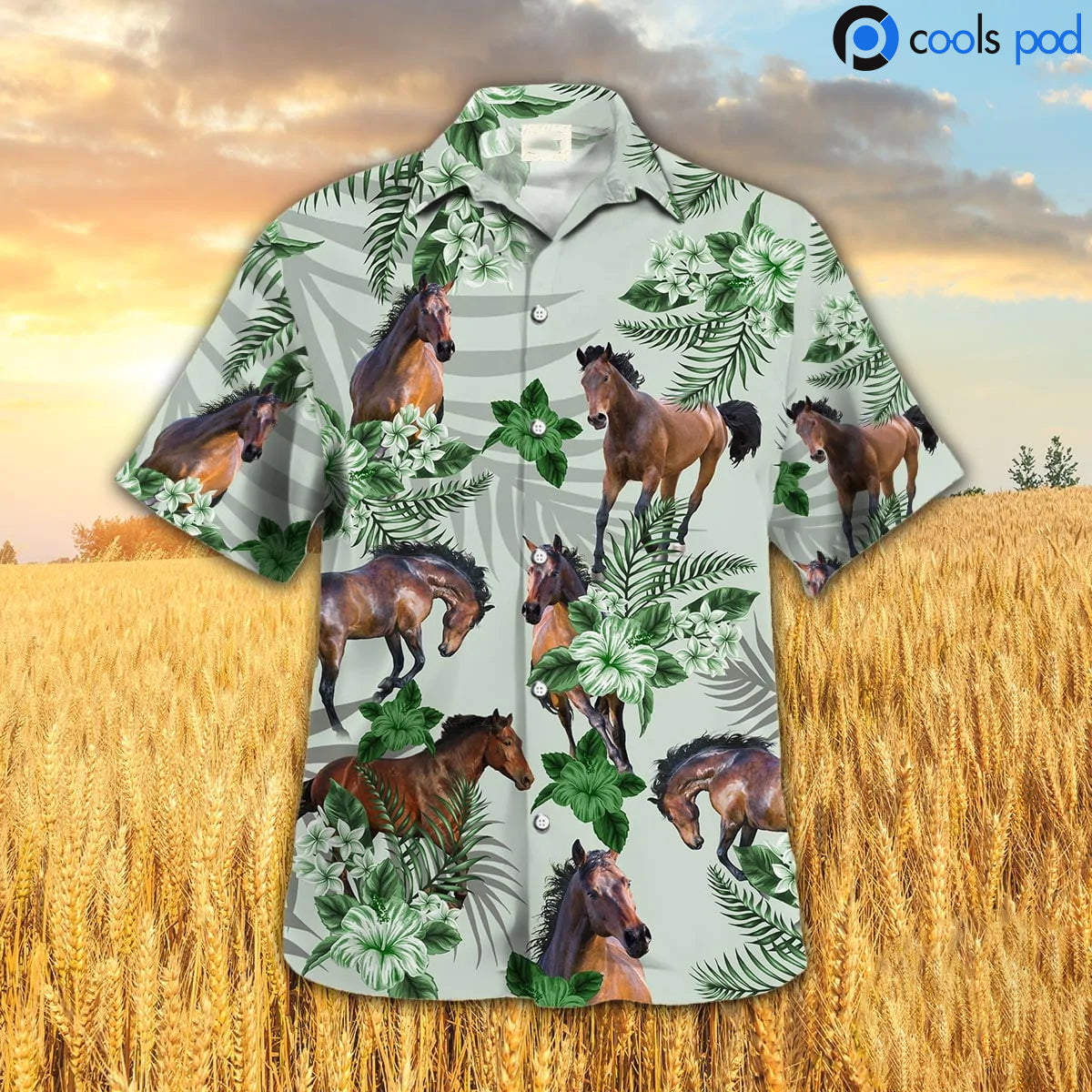 Horse Hibiscus Tropical Hawaiian Shirt, Hawaiian Shirts Men Women HO4719