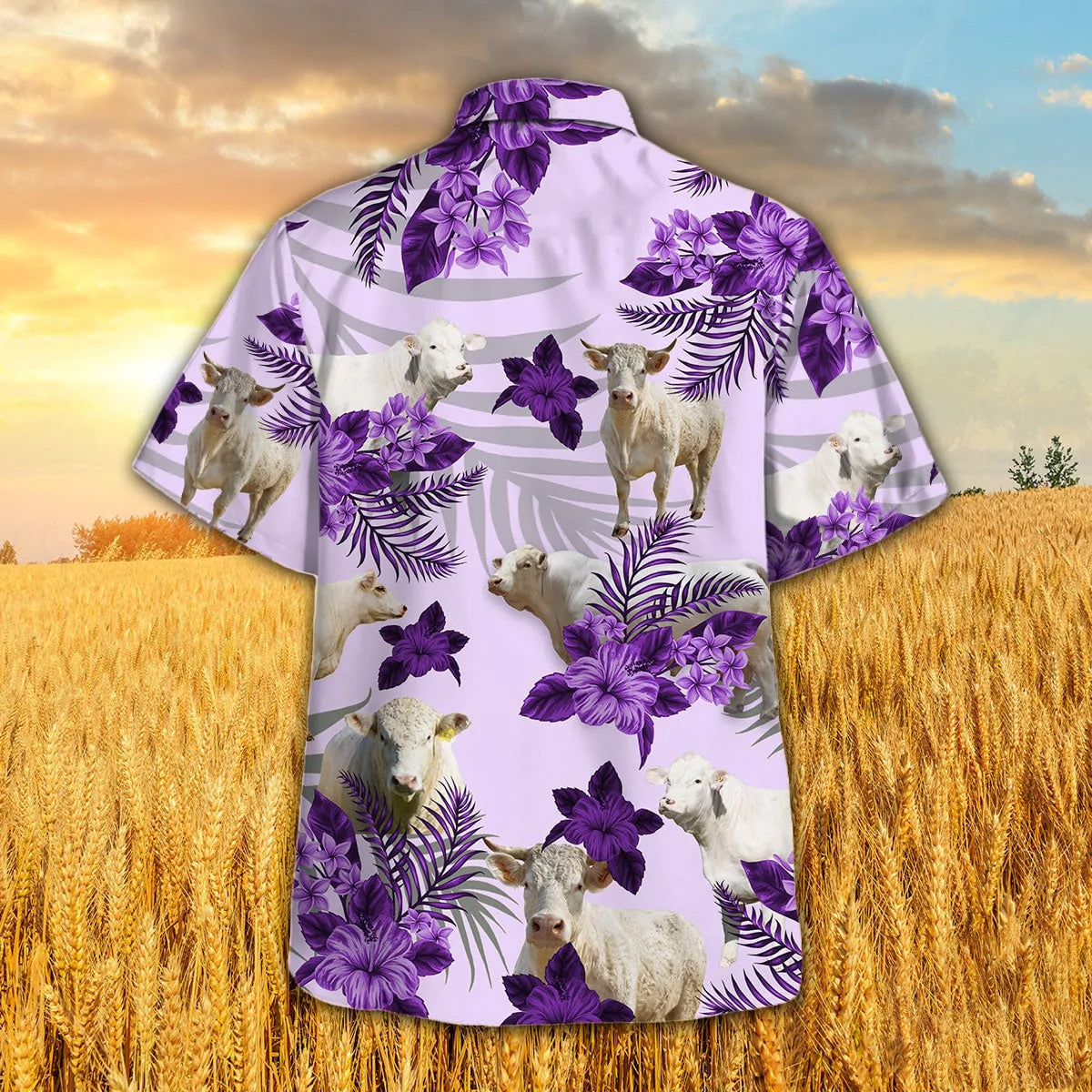 Charolais Hibiscus Hawaiian Shirt, Farm Cow Hawaii Aloha Beach Shirt For Men Women HO4688