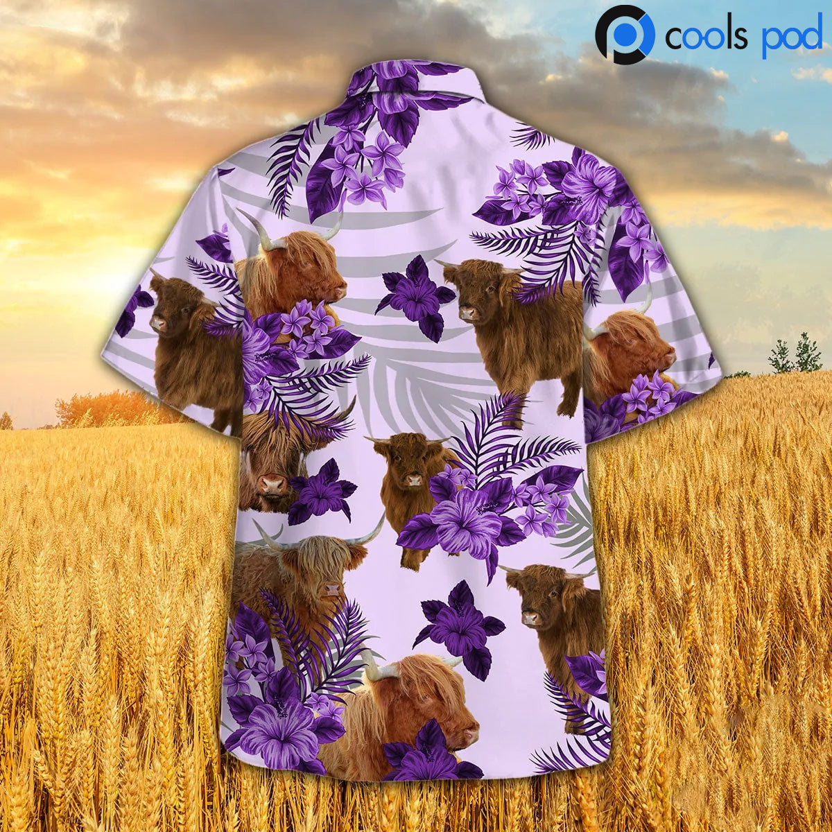 Highland Hibiscus Hawaiian Shirt, Cow Hawaii Shirt For Men Women, Cute Hawaiian Shirts HO4675