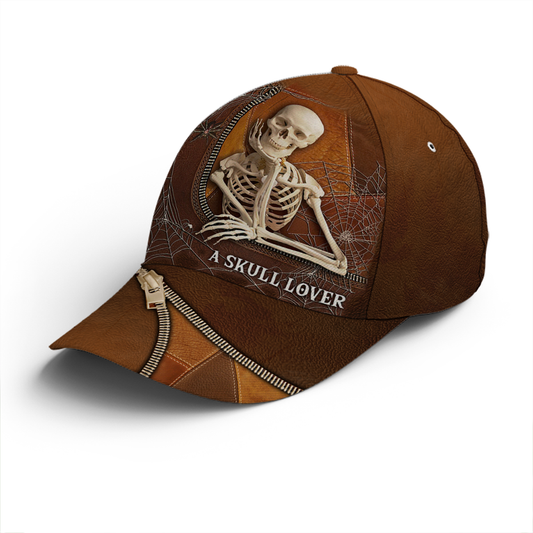 A Skull Lover Spider Net Leather Style Baseball Cap Lasfour CO0829