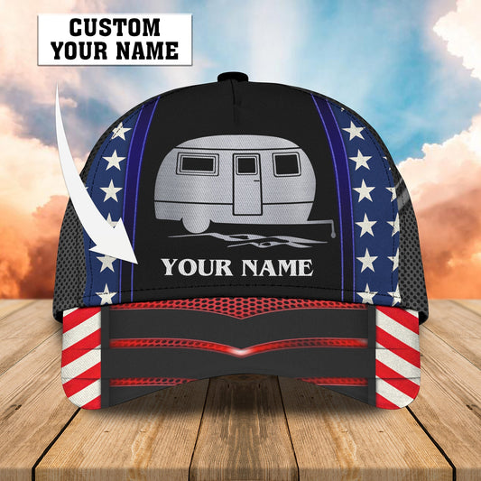 America Caravan Camping Car Baseball Cap Hat Personalized Name Cap For Camping CO0569