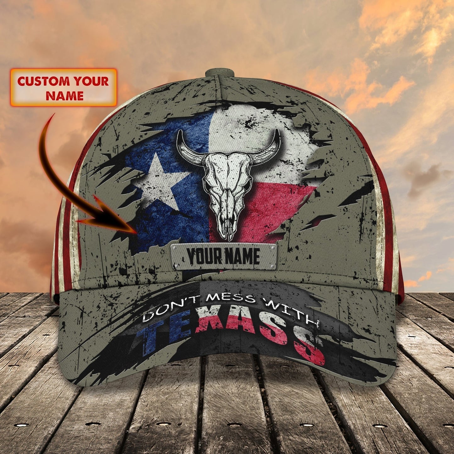 Personalized 3D Classic Cap Dont Mess With Texas, Texas 3D Baseball Cap, Texas Cap Hats CO0384