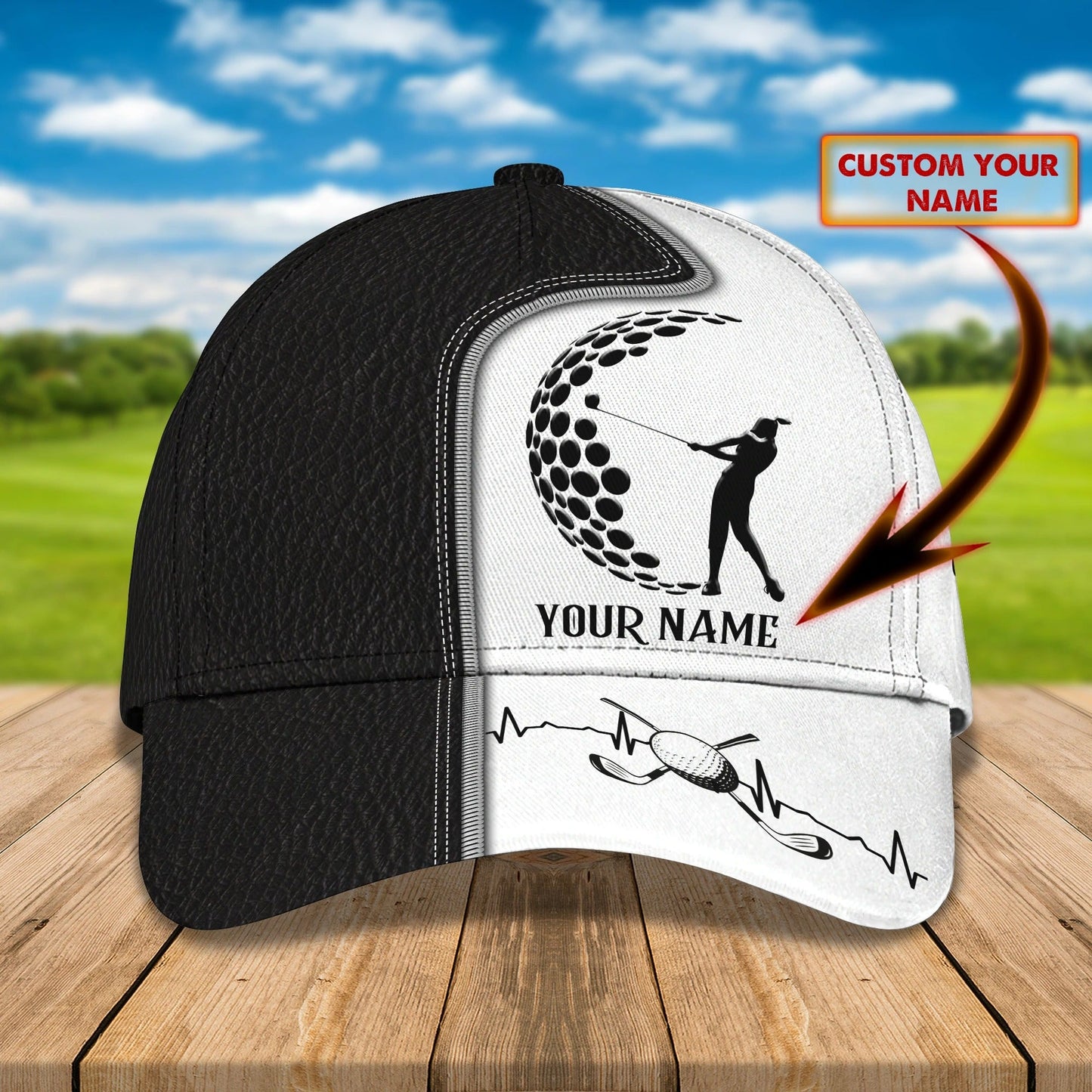 Customized With Name 3D All Over Print Womens Golf Cap, Golf Hat For Girl, Golf Cap Woman CO0348