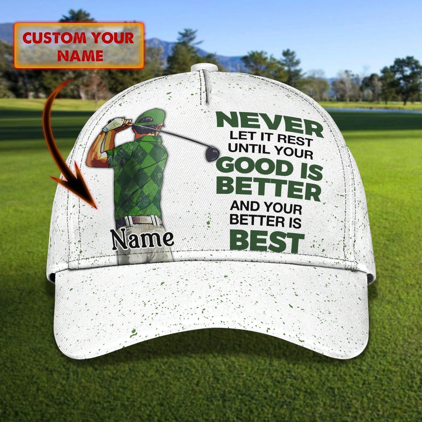 Personal With Name American Baseball Golf Caps, Hat For Golfer Man, Birthday Present To Golf Lover CO0352