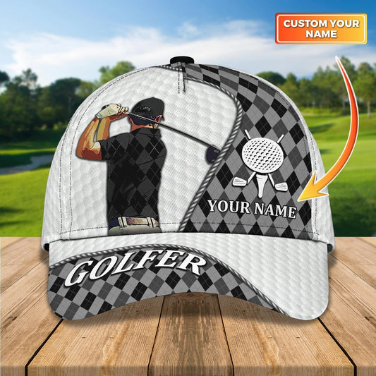 Personalized Golf Mens Cap Hat Full Printing, 3D Baseball Cap For Gofler, Dad Golf Gifts, Father Day Golfer Gift CO0359