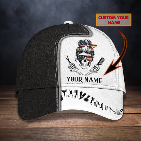 Custom With Name Hair hustle Classic Cap Hat For Barber, Barber Cap Hat For Men Women CO0986