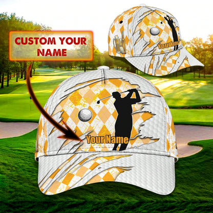 Custom With Name Baseball Cap For Golfer, I Like Golf And Guitar 3D Cap Hat, Golf Hat Mens CO0358