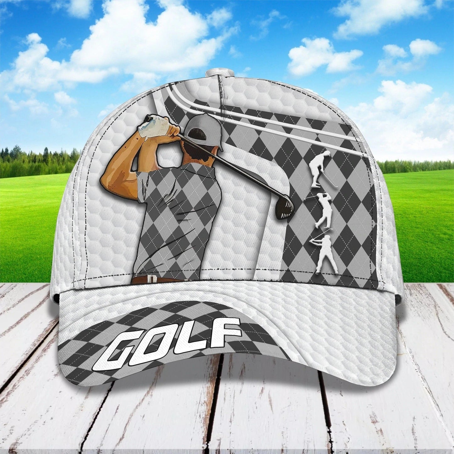 Customized 3D All Over Print Classic Cap For Golf Mens, Dad Golf Cap Hat, Christmas Gift For Golf Lover CO0360