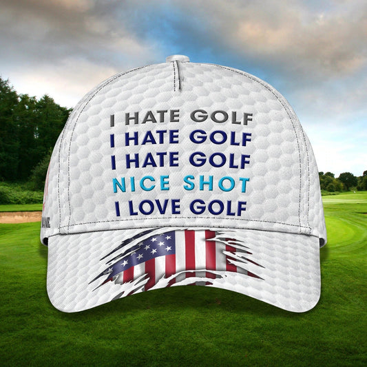 Nice Short I Love Golf 3D Classic Cap, Golf Lover Gifts, Best Gift For Golf Lover, Golf Cap Hat CO0371