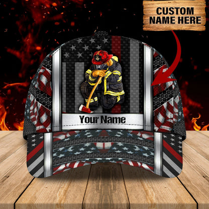 Personalized Classic Cap Firefighter Eagle For Men And Woman, Baseball 3D Firefighter Cap Hat CO0410