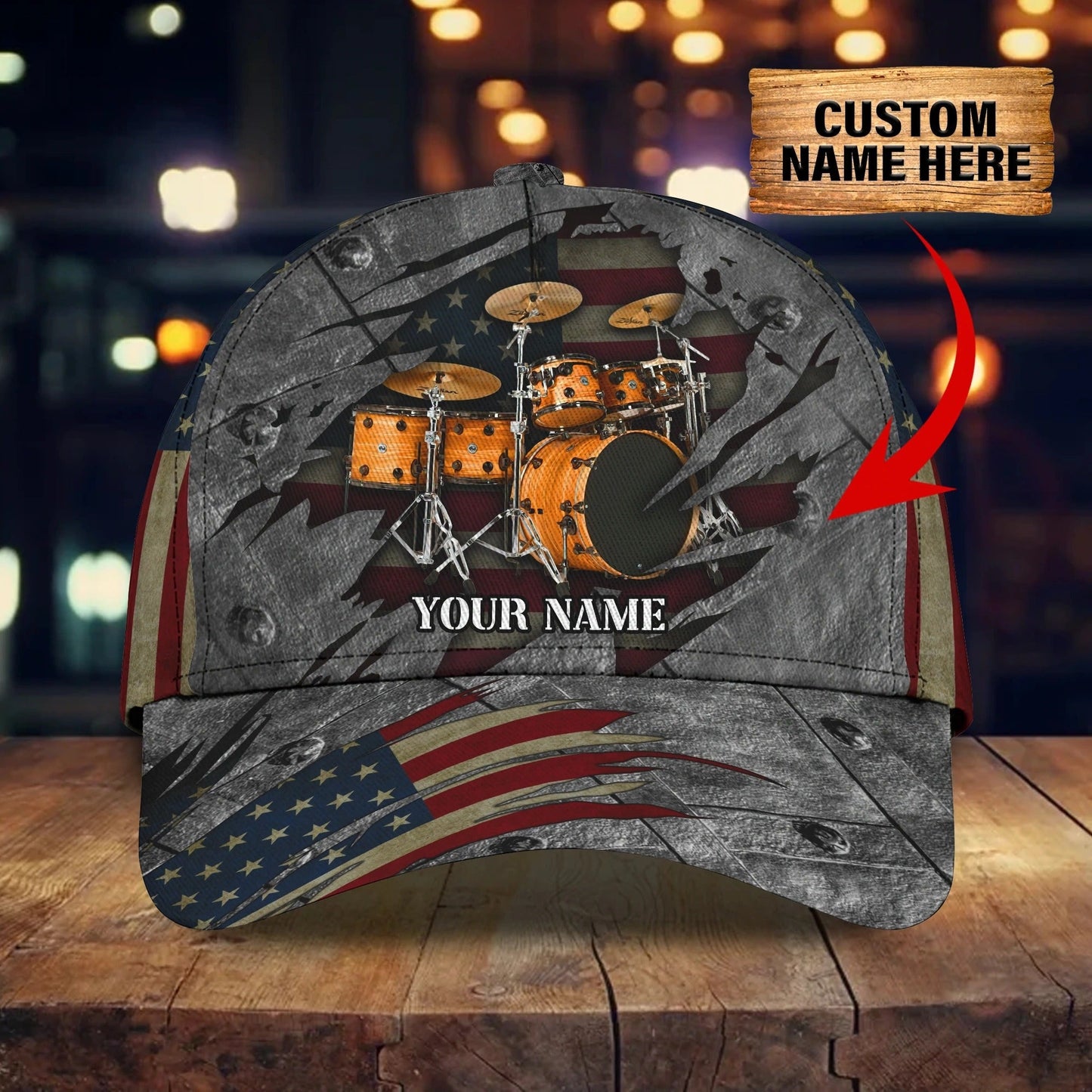 Personalized American Drummer Cap, 3D All Over Print Drum Cap Hat In Usa Flag, Gift To Drum Lover Drummer Gift CO0451