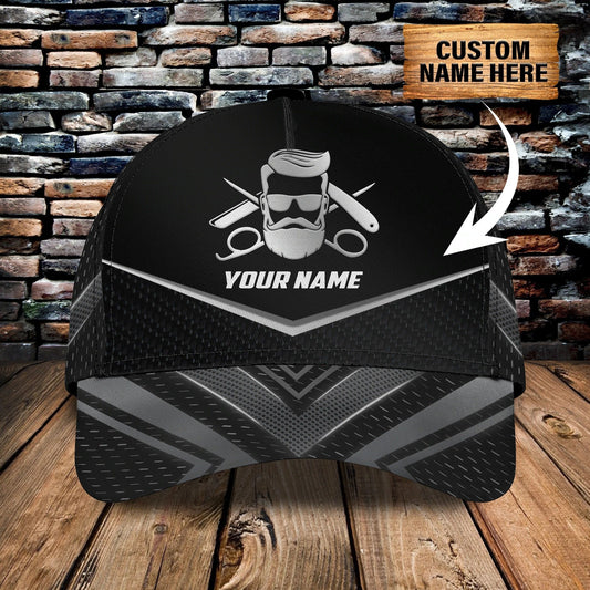 Personalized With Name 3D Full Printed Barber Classic Cap For Men And Woman, Barber Cap Hat CO0412