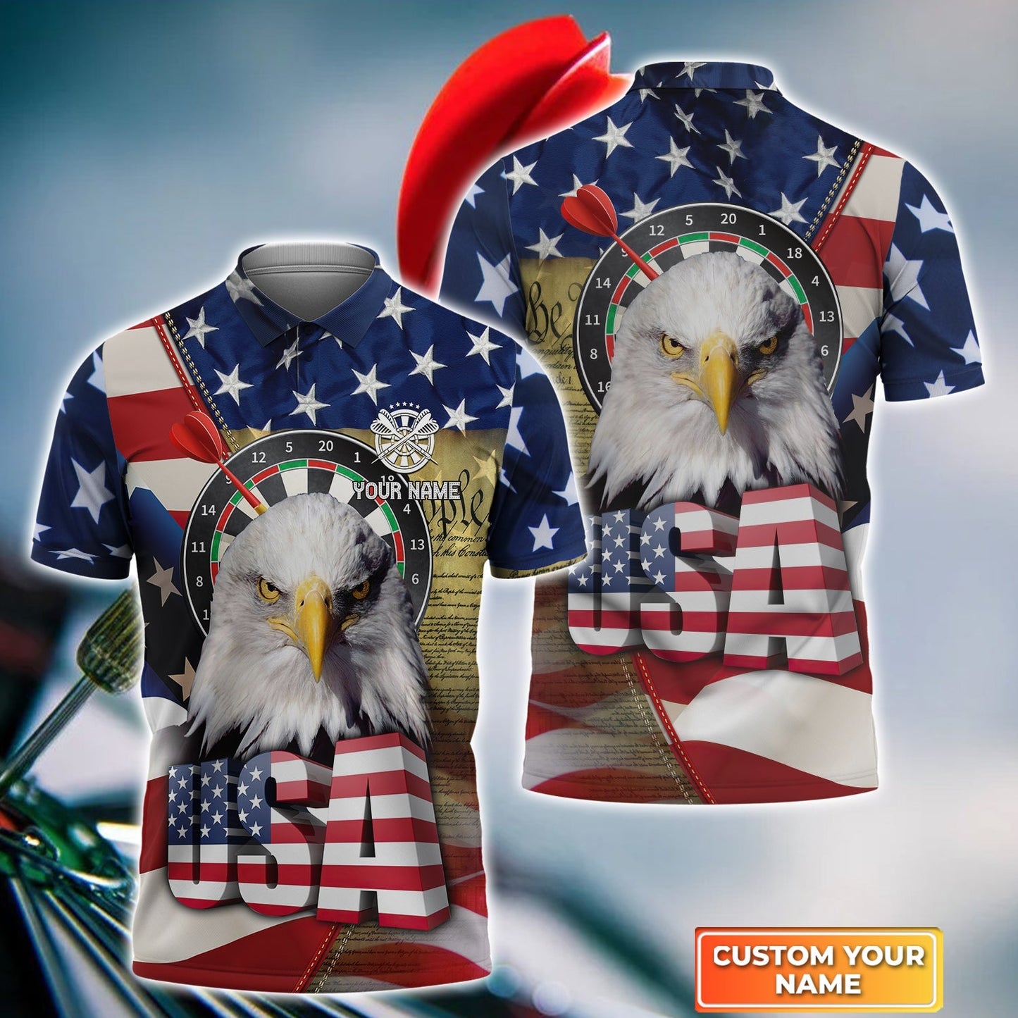 Lasfour Darts Eagle American Personalized 3D All Over Printed Shirt DMA0227