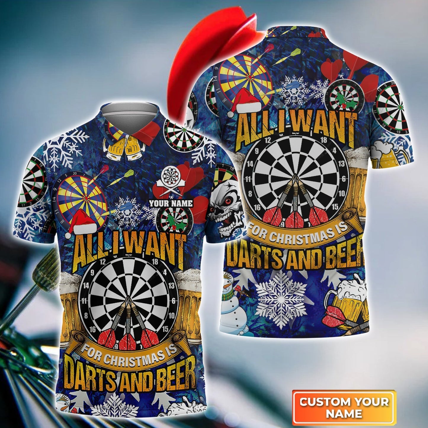 Lasfour All I Want For Christmas Is Darts And Beer Personalized 3D All Over Printed Shirt DMA0228