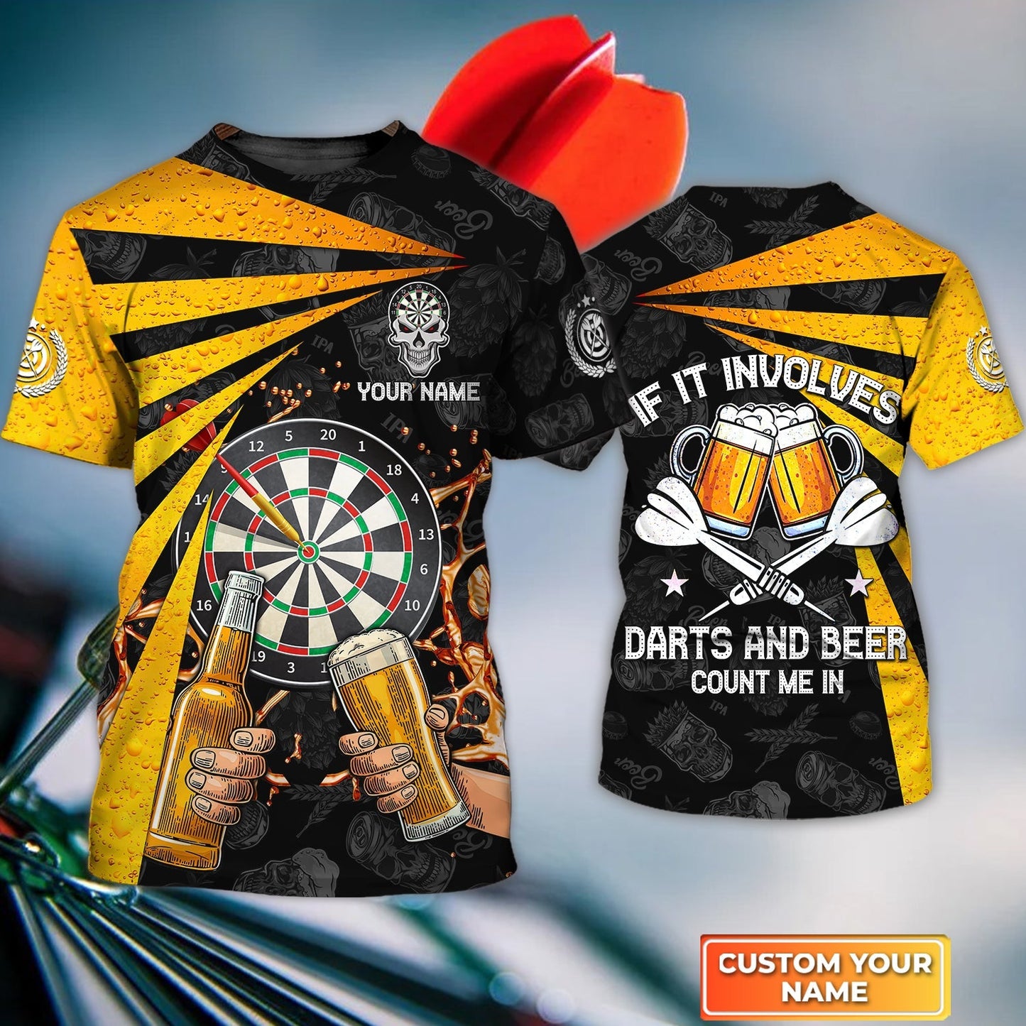 Lasfour If It Involves Darts And Beer Count Me In Personalized 3D All Over Printed Shirt DMA0229