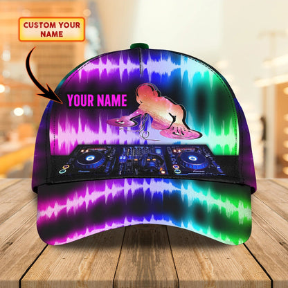 Personalized Colorful 3D Classic Cap Hat For Disc Jockey, Dj Baseball Cap Hat, Nonstop Bar Club Cap Hat For Him Her CO0537