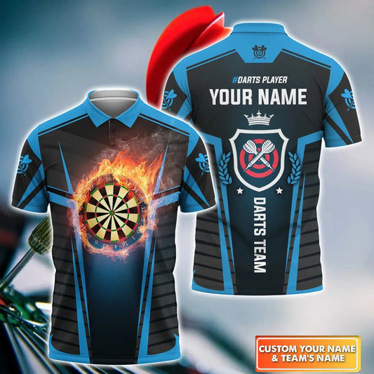 Custom Dart Name and Dart Team Polo Shirt, Dart Fire Perfect Shirt for Dart Team, Player DMO0239