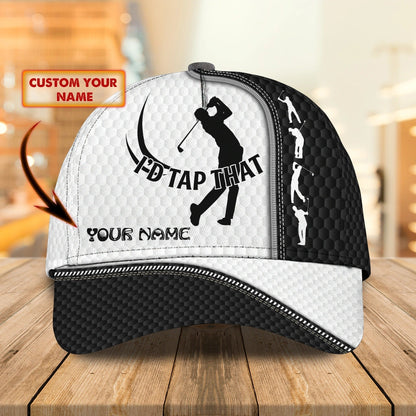 Customized 3D Full Printed Mens Golf Cap, Classic 3D Cap For Golfer, Nice Short I Love Golf Hat, Golf Cap CO0355