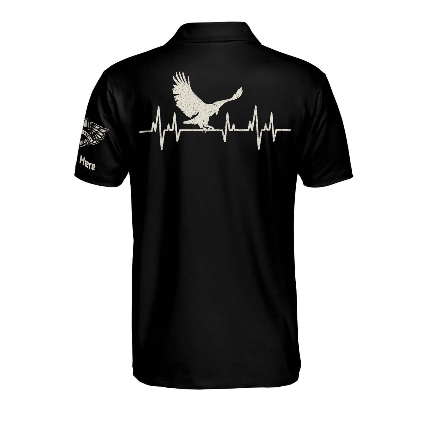 Eagle American Black And White Heartbeat Polo Shirt EG0031