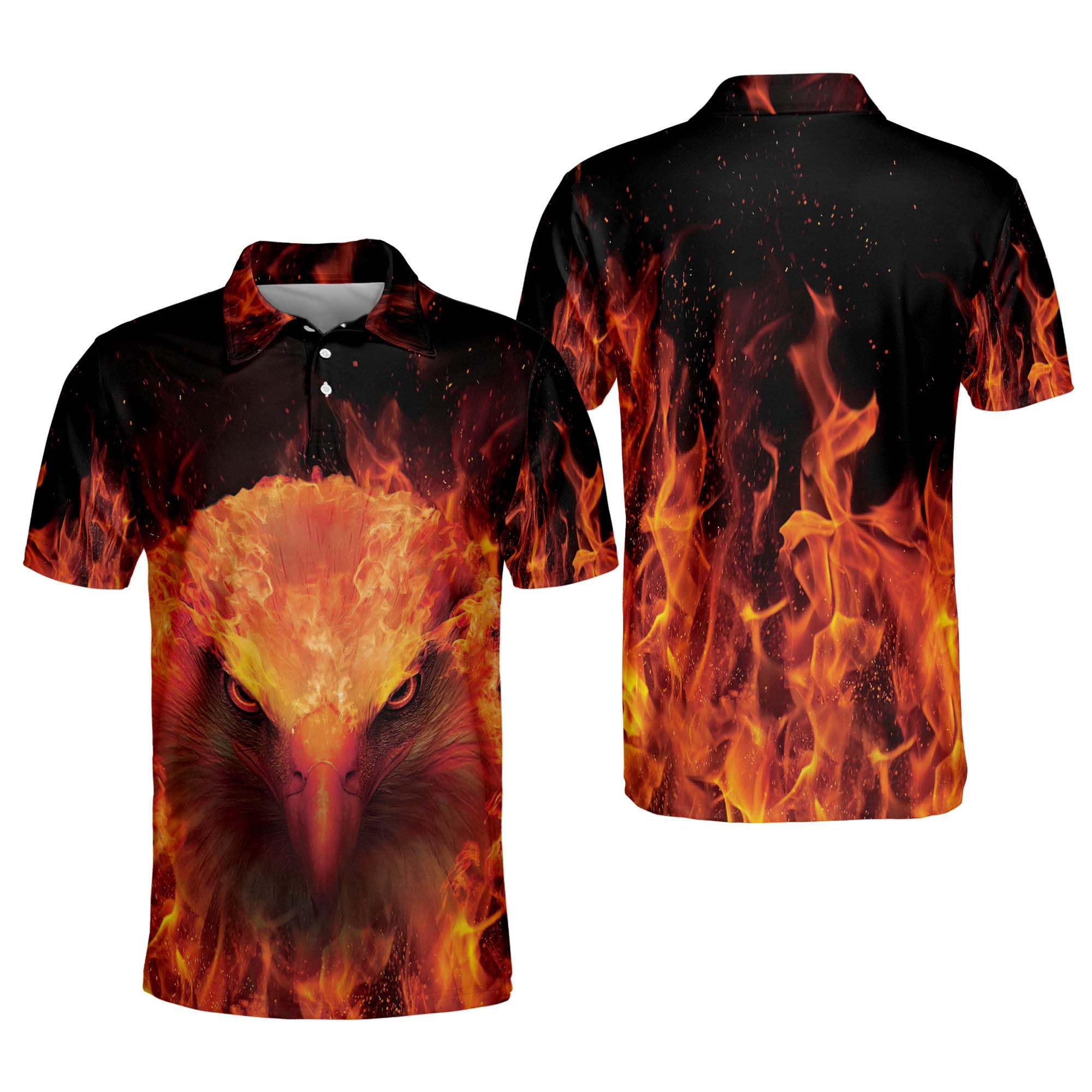 Lasfour American Eagle Fiery Cool Short Sleeve Polo Shirt For Men