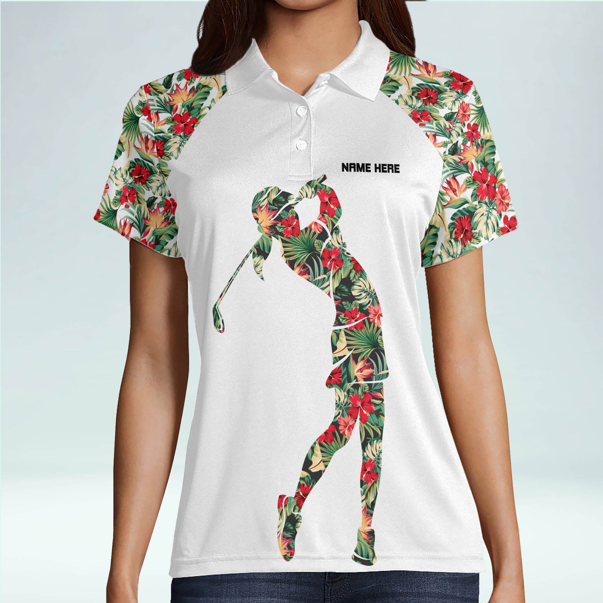 Lasfour Personalized Womens Golf Shirts Short Sleeve, 3D Funny