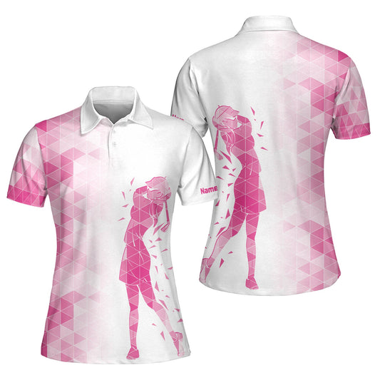 Pink Funny Womens Golf Polo Shirt GW0024