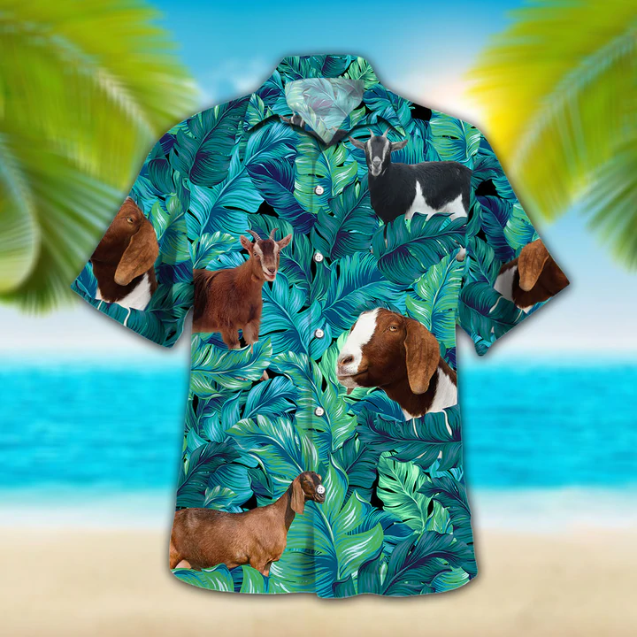 Nubian Goat Lovers Hawaiian Shirt, Hawaiian shirt vintage flower, Short Sleeve Hawaiian Aloha Shirt for men, Women HO2630