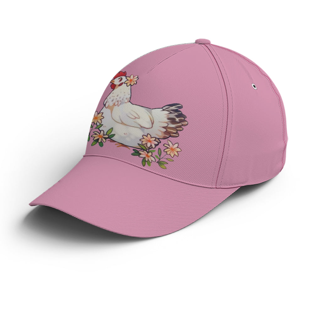 Funny Chicken Countryside Pink Baseball Cap Lasfour CO0920