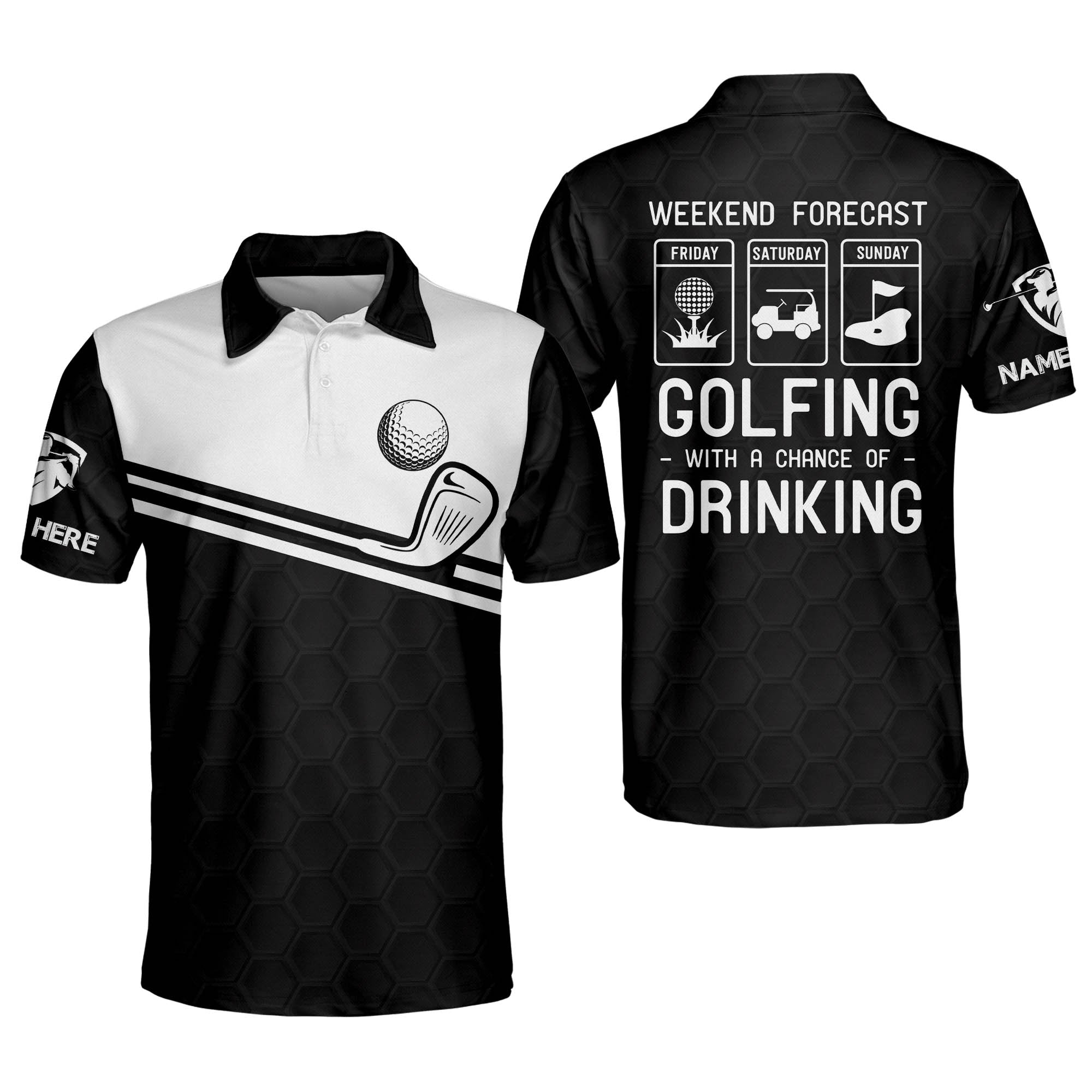 Lasfour Personalized Funny Golf Shirts for Men, Weekend Forecast ...