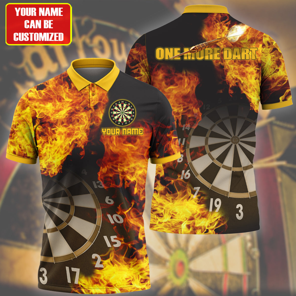 Darts Lovers Gift Fire Customized 3D Full Printed Men Thin Polo Shirt Collar Short Sleeve Street Wear Casual Tee DMO0136