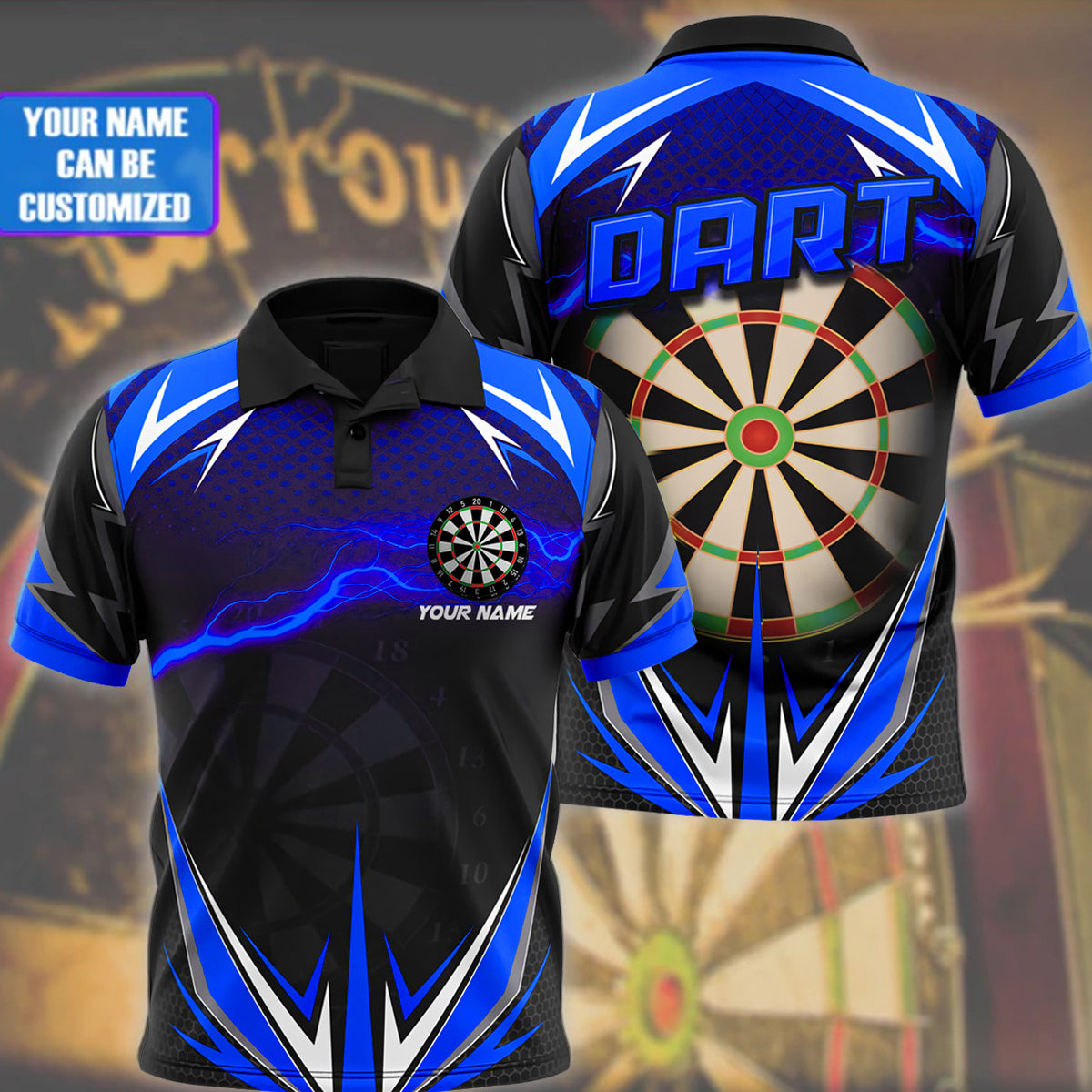 Customized with Name Gifts for Darts Players Polo Shirt, Dart Shirt Full Printing, Best Dart Players Gift, Dart Shirt DMO0161