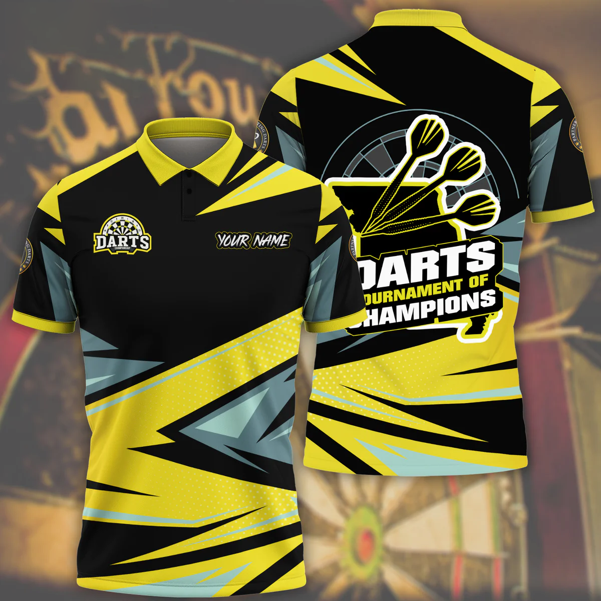 3D All Over Print Dart Tournament Of Champions Polo Shirt, Champions Of Dart Shirt DMO0132