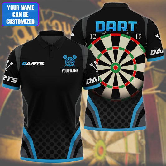 Personalized 3D All Over Print Blue Dart Polo Shirt, Dart Dad Shirts, Dart Shirts DMO0156