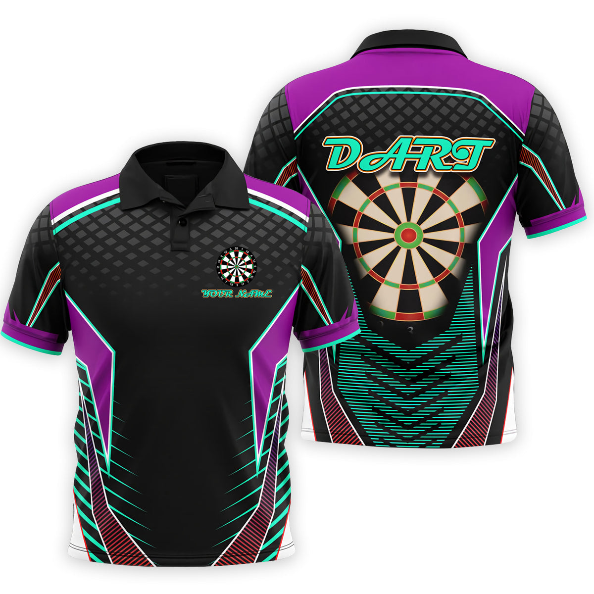 3D All Over Print Dart Polo Shirt For Men Women, Uniform Team Dart Shirt DMO0237