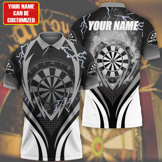 Personalized Name Polo Shirt For Darts Teams, Dart and Thunder Multi Color for Dart Player DMO0126