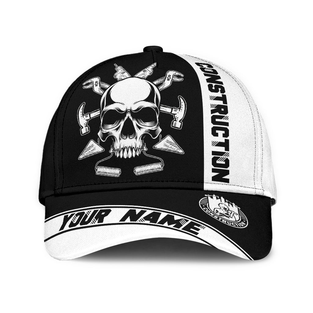 Construction Worker Equipment Skull Cap Hat Custom Name Cap Hat For Skull Lover CO0645