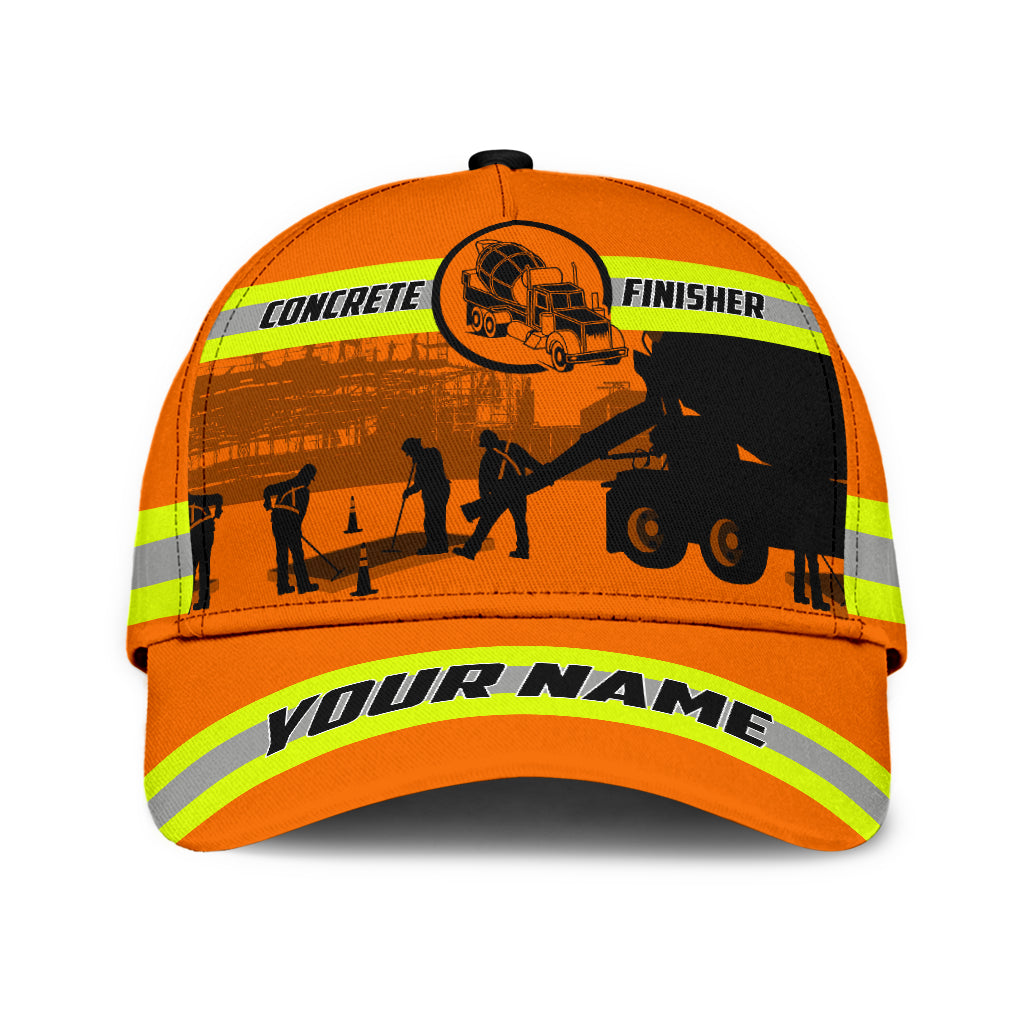 Customized With Name A Concrete Finisher Safety 3D Fuill Printed Classic Cap Hat, Gift For Concreter Husband CO0465