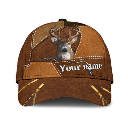 Personalized 3D Classic Cap Hat For Hunter, Baseball Deer Hunting Cap Hat For Grandpa Dad CO0642