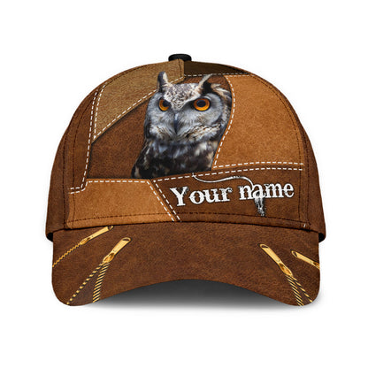 Personalized 3D Classic Cap Hat For Hunter, Baseball Owl Hunting Cap Hat For Grandpa Dad CO0643