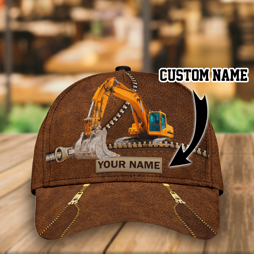 Custom With Name Classic Cap Hat For Excavator, Heavy Equipment 3D Cap Hat For Men CO0486