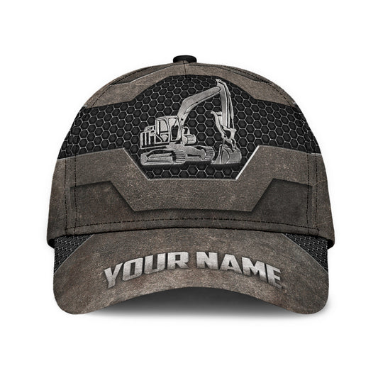 Excavator Custom Classic Cap Hat, 3D All Over Print Excavator Cap Hat For Him CO0495