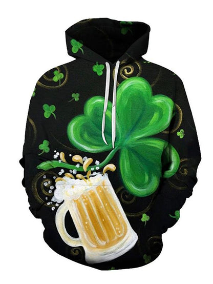 Irish Clover Hoodie St. Patrick's Day Shamrock Hooded, Drink Beer Shirt, Let Drink Patrick Day PO0215