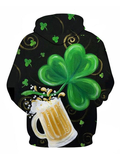 Irish Clover Hoodie St. Patrick's Day Shamrock Hooded, Drink Beer Shirt, Let Drink Patrick Day PO0215